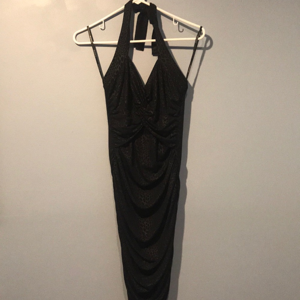 Bebe Black Bodycon Halter Dress